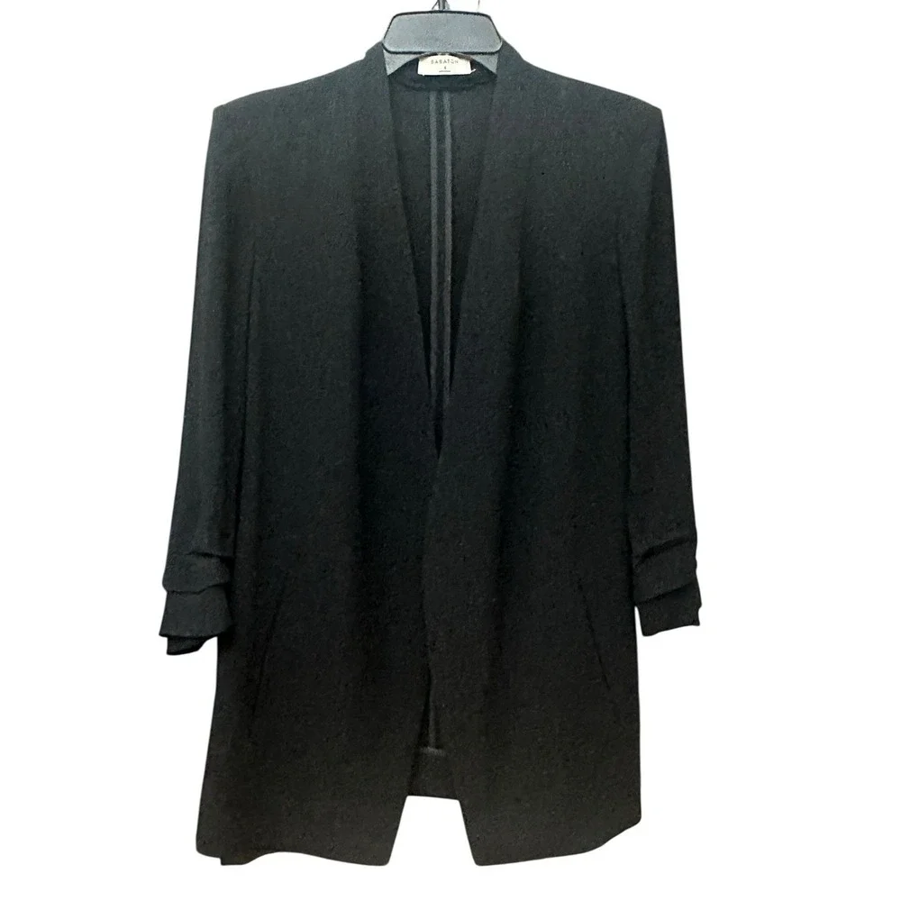 Babaton Black Power Hip Scrunch Sleeve Blazer Women's Size 8 Jacket  #A10-6 - Picture 8 of 10